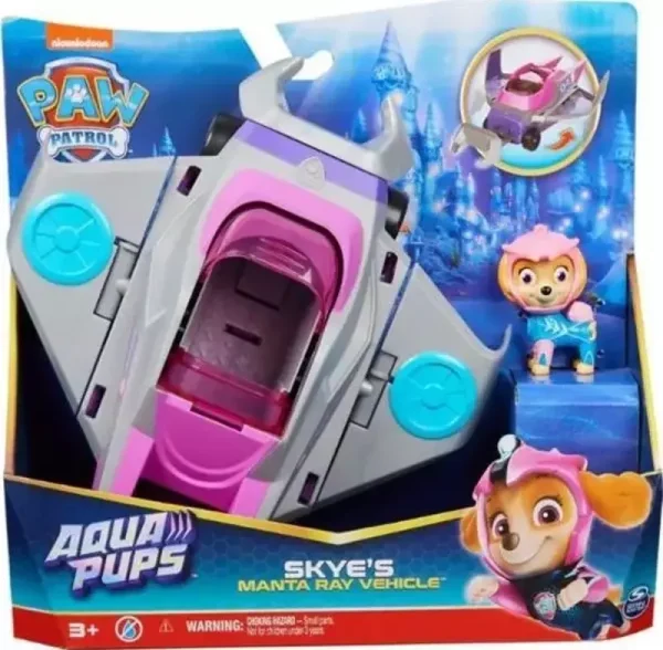 Paw Patrol Aqua Pups Skye's Manta Ray Vehicle سيارة شيطان البحر سكاي
