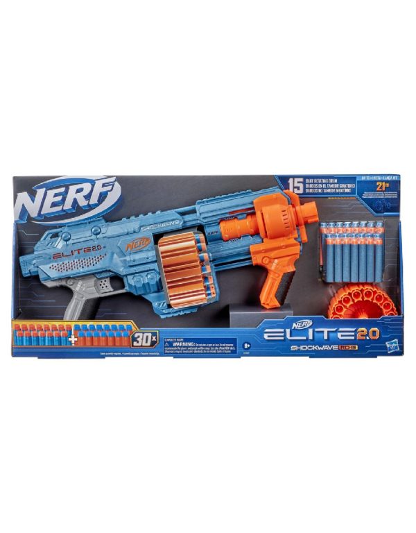NERF ELITE 2.0 SHOCKWAVE RD-15 BLASTER بارورد نيرف رشاش