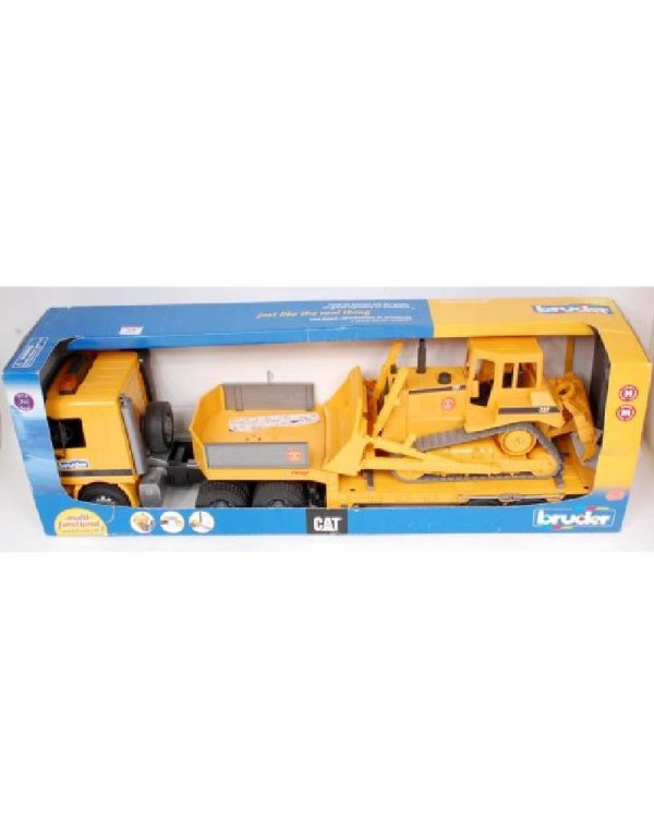 Bruder MAN TGA low loader with Cat bulldozer رافعة برودر مع بلدوزر